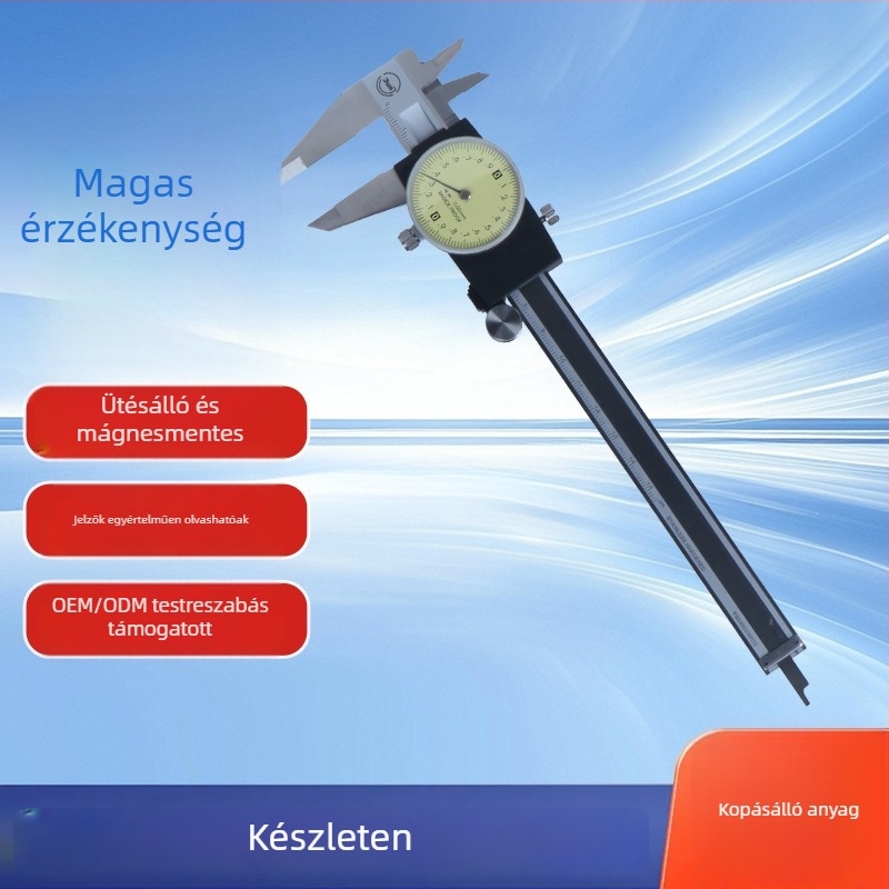 Junyu rozsdamentes acél digitális tolómérő, nagy precizitású, anti-mágneses, Vernier-skála, kétirányú elektronikus kijelző