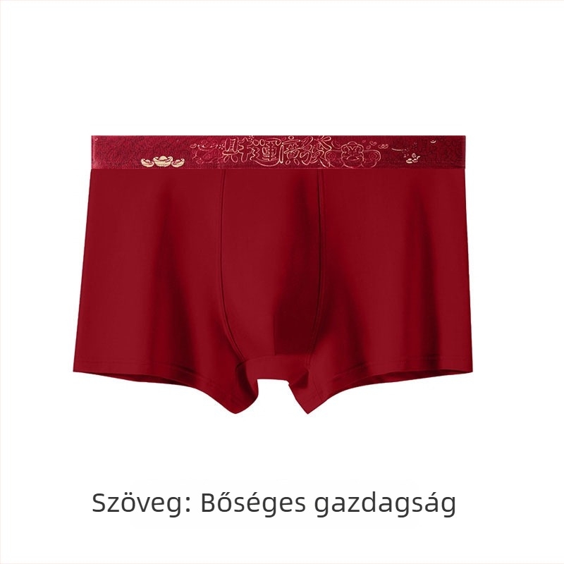 Férfi pamut boxeralsónadrág mintás, borvörös színben, nagy méret, 40S szál, nyomtatott, lélegző, kényelmes, jó előjelű dizájn