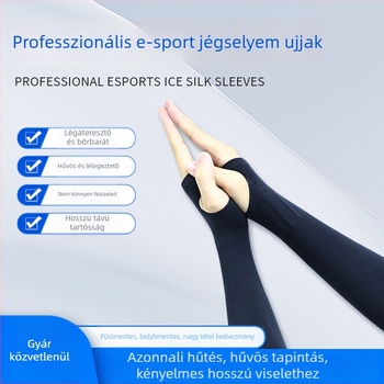 Uniszex nylon külső karvédő ujjvédő, anyag hideg-selyem hatású, csúszásmentes és napvédelmi funkcióval; logó nyomtatás és testreszabás elérhető