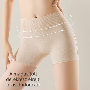 Női pamut boxer brief, széles deréköv, antibakteriális, haskontroll, átlátszatlan, plusz méret
