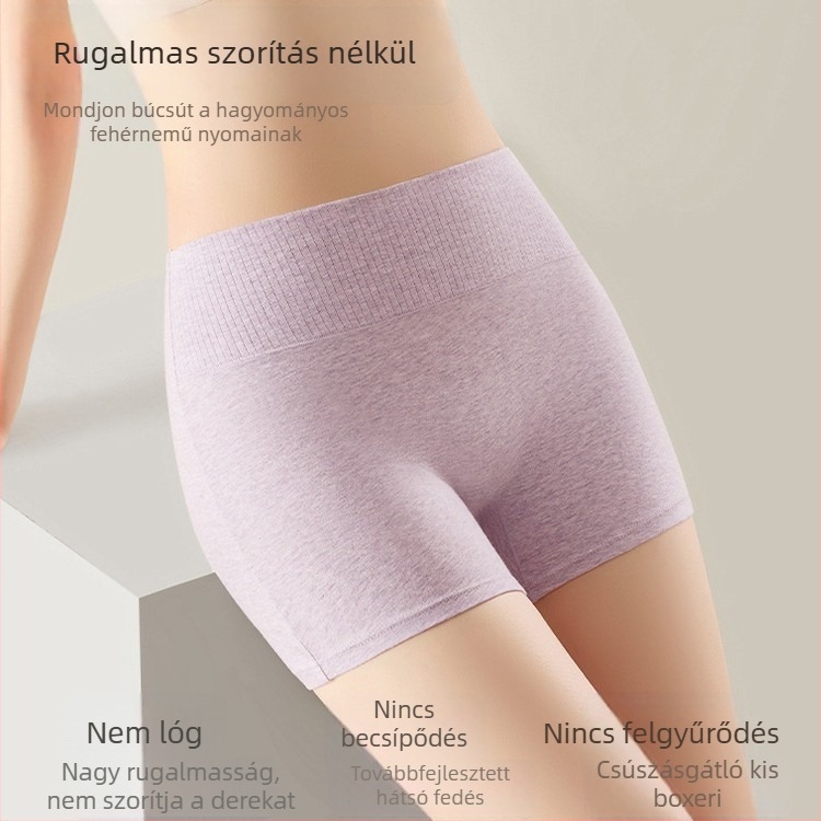 Női pamut boxer brief, széles deréköv, antibakteriális, haskontroll, átlátszatlan, plusz méret