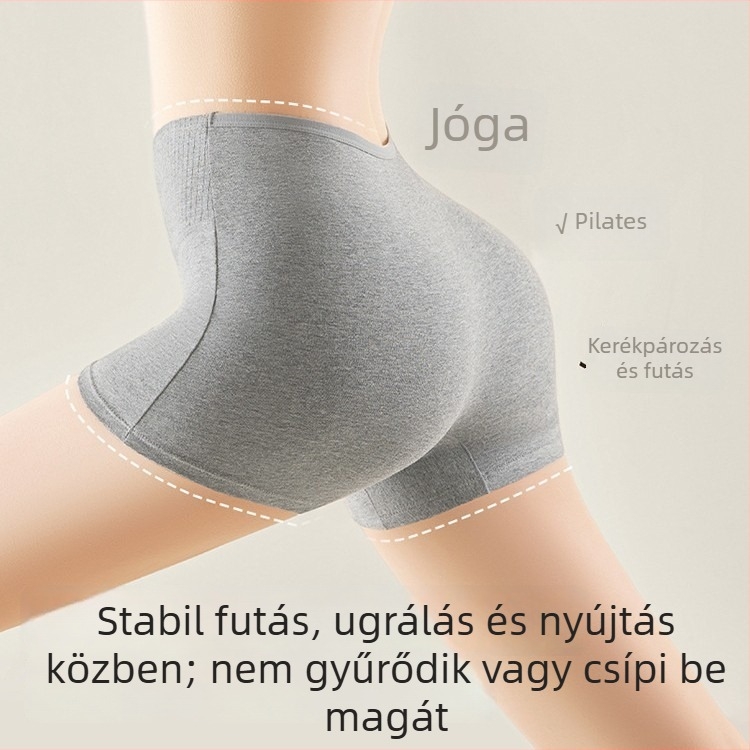 Női pamut boxer brief, széles deréköv, antibakteriális, haskontroll, átlátszatlan, plusz méret