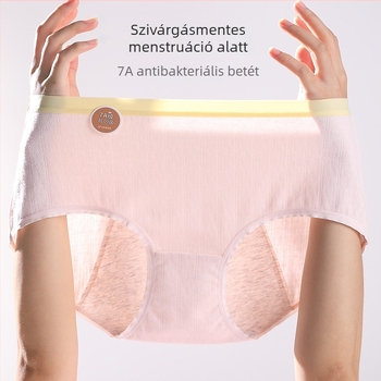 Plusz méretű pamut női menstruációs alsóneműk, 7A antibakteriális, szivárgásmentes
