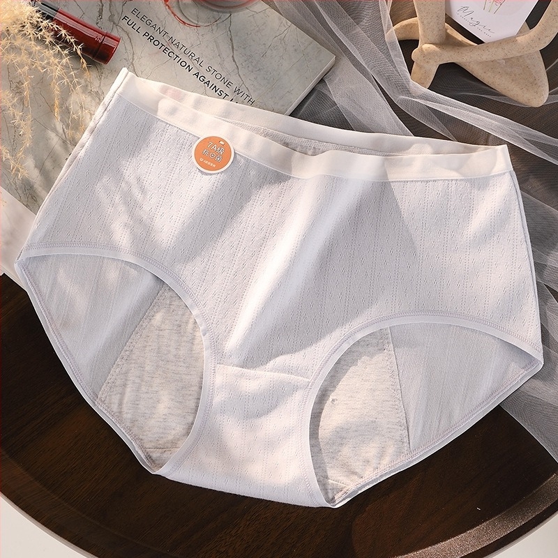 Plusz méretű pamut női menstruációs alsóneműk, 7A antibakteriális, szivárgásmentes