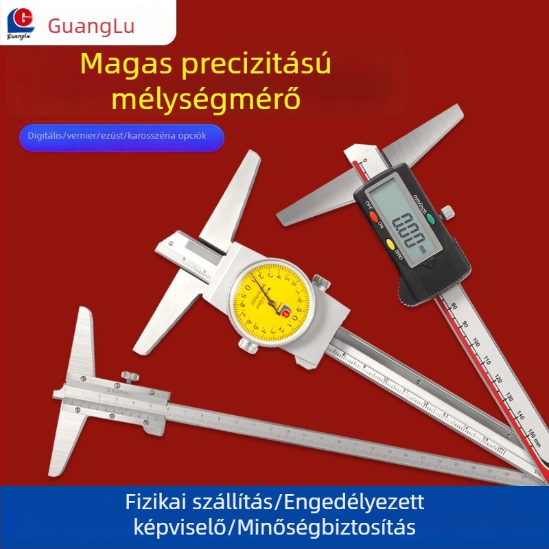 Guanglu digitális mélységmérő kaliper — rozsdamentes acél, nagy pontosság, mélységmérés