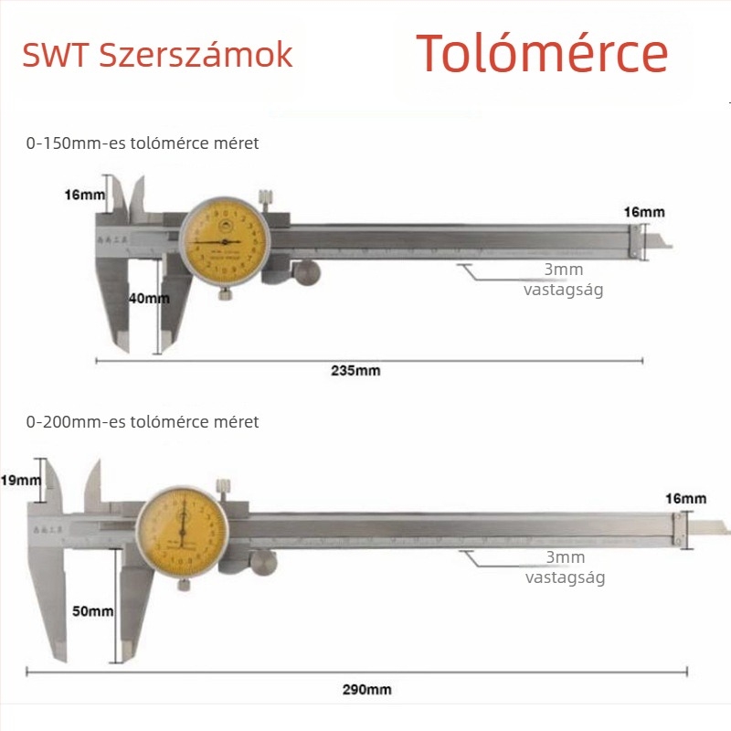 Southwest Tools tolómérleg, kijelzős mérőeszköz, 0-150-200-300×0,02 mm, négy funkció, rozsdamentes acél