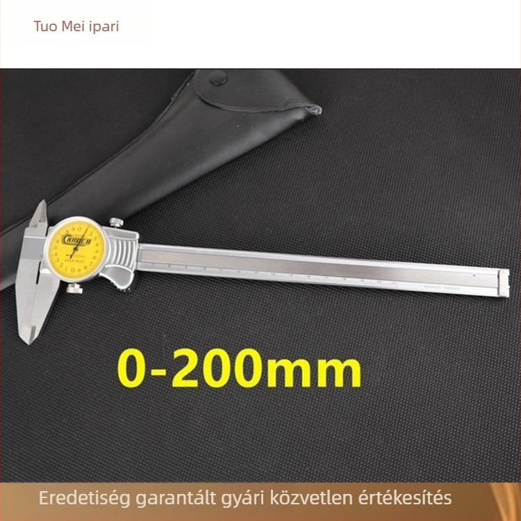 Tuomei ipari osztályú digitális vernier tolómérő, rozsdamentes acél, kétirányú ütésálló, mérőkészlet