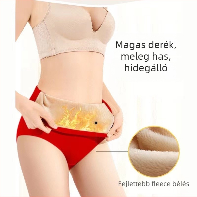 Női pamutból készült magas derekú fehérnemű menstruációhoz, jacquard virágos mintával, csípőemelés és hasi támasz