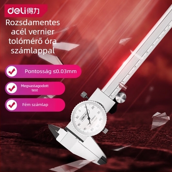 Deli rozsdamentes acélból készült dial tolómérő vernier skálával