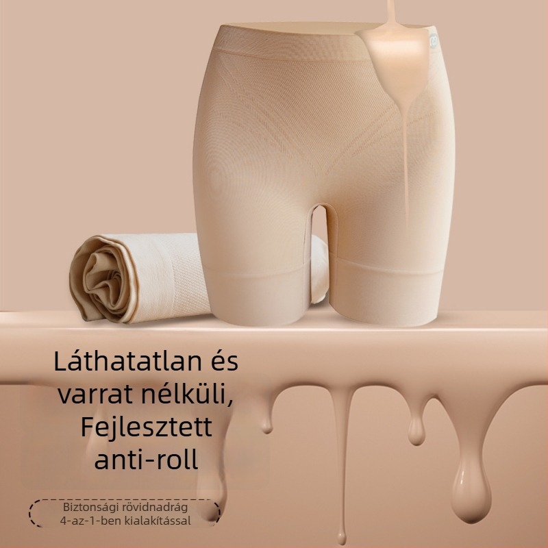 Női magas derekú, beépített alsóval ellátott, varrat nélküli leggings, 2-in-1, nylon, nyári vékony dizájn