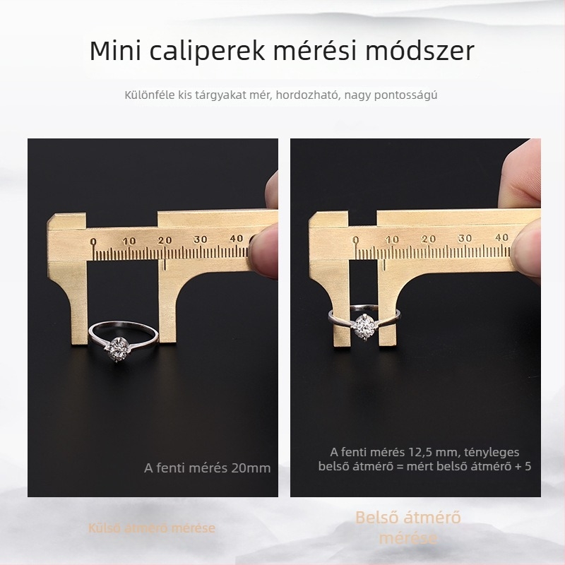 Német mini vernier tolómérő ékszerekhez, magas pontosságú, tiszta réz gyöngyök karkötőhöz, dióforma, hordozható digitális kijelzővel