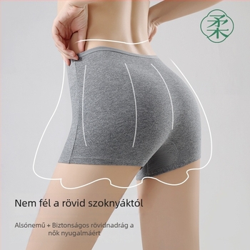 Női pamut boxeralsó, magas derék, hasi formázás, fenékemelés, antibakteriális