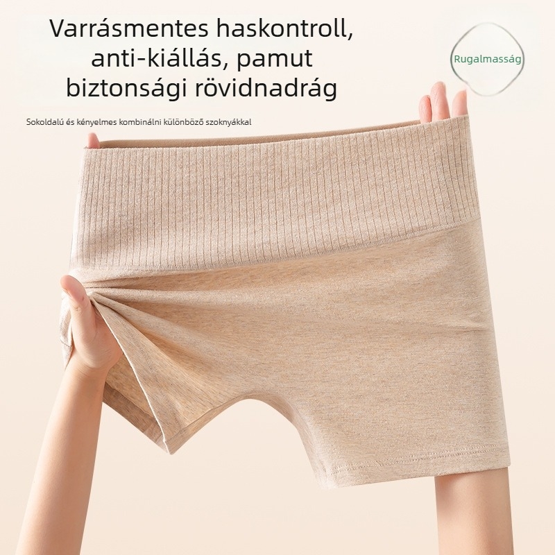 Női pamut boxeralsó, magas derék, hasi formázás, fenékemelés, antibakteriális