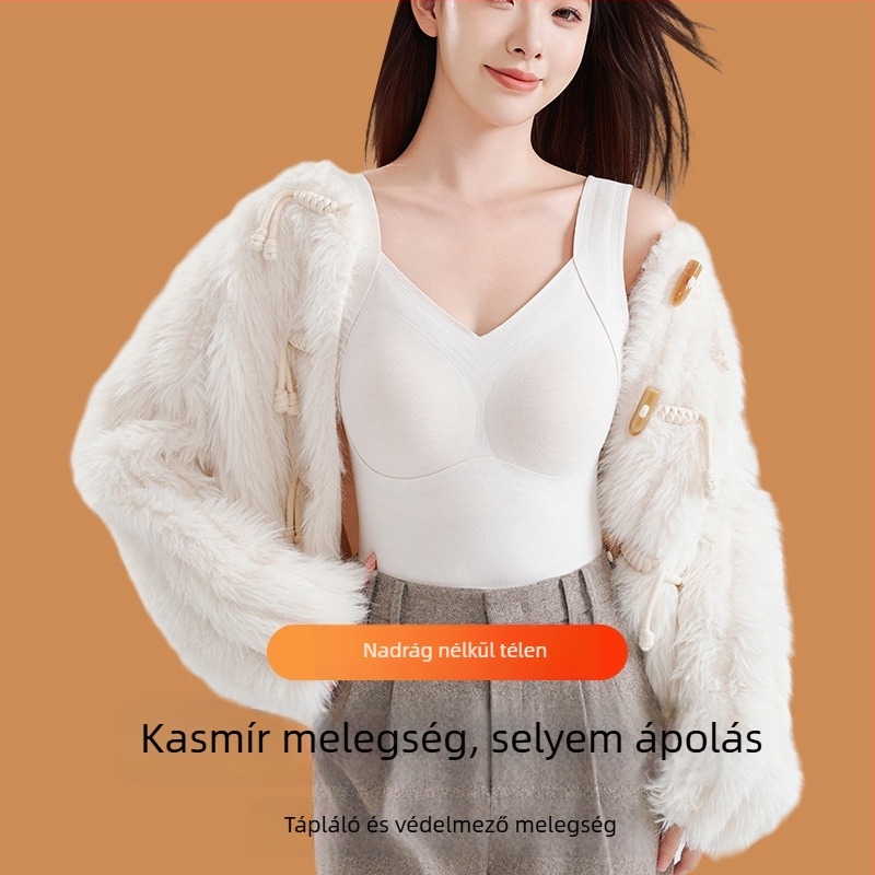 Női kasmír-selyem termoszvetten beépített melltartó-támasz és mellkasi tömés, vastag egyrétegű anyag