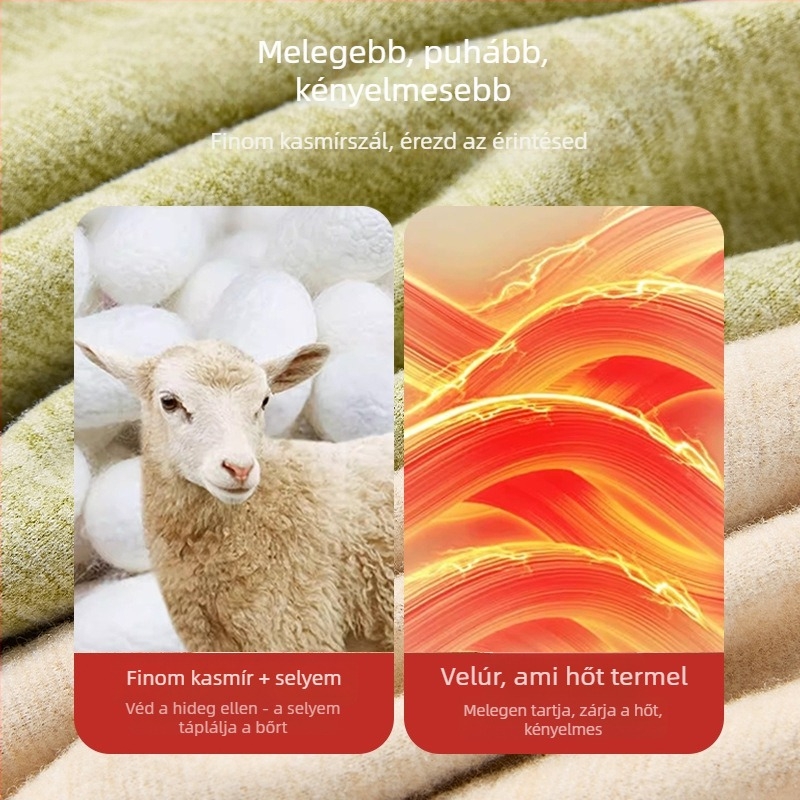Női kasmír-selyem termoszvetten beépített melltartó-támasz és mellkasi tömés, vastag egyrétegű anyag