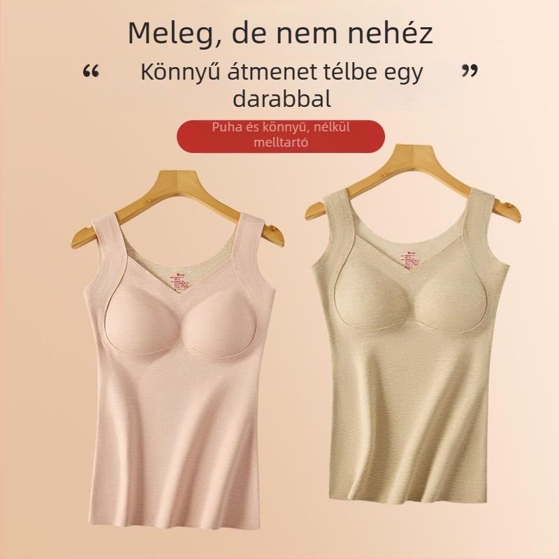 Női kasmír-selyem termoszvetten beépített melltartó-támasz és mellkasi tömés, vastag egyrétegű anyag