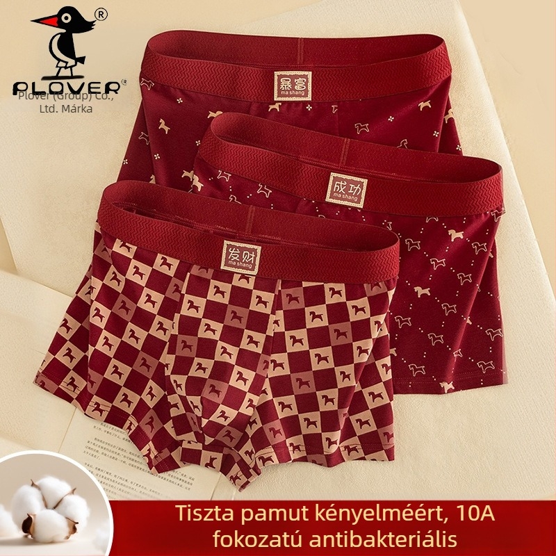 Férfi középmagasságú boxeralsó, 90–95% pamut, belső bélés viszkóz, kötött, lélegző, antibakteriális
