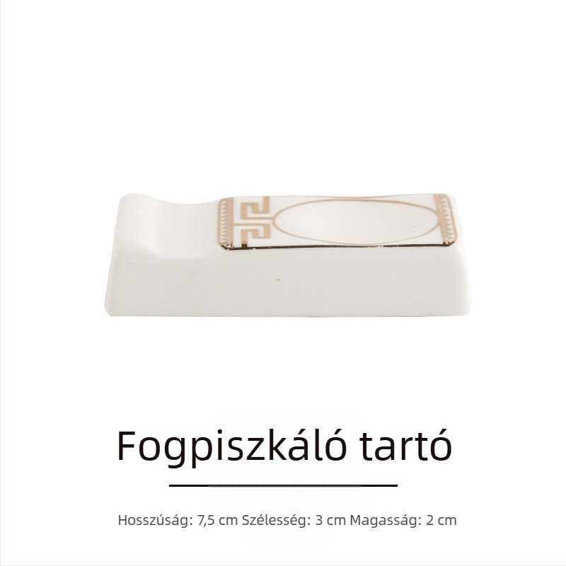 Szállodai étkezőkészlet, 4 darab, európai stílus, csontporcelán aranyszegéllyel, kör alakú tányérok és tálak