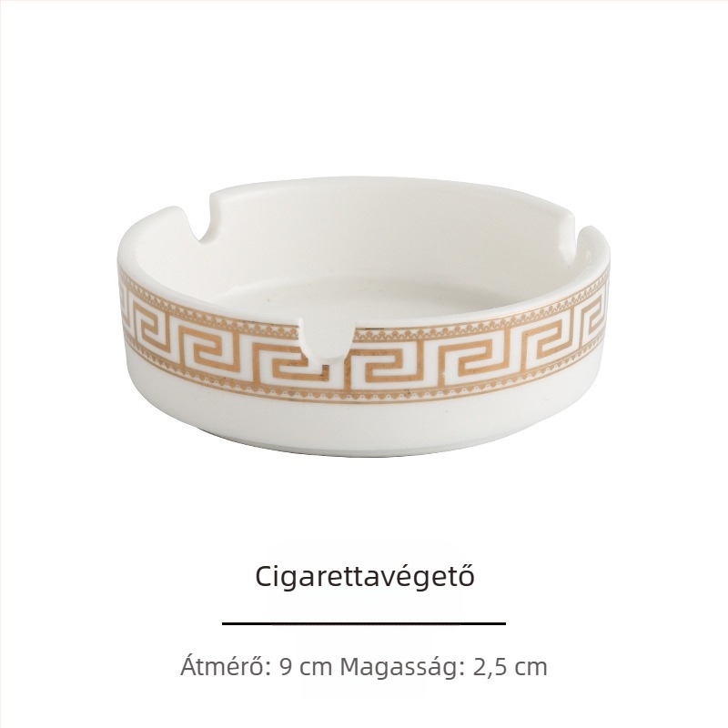 Szállodai étkezőkészlet, 4 darab, európai stílus, csontporcelán aranyszegéllyel, kör alakú tányérok és tálak