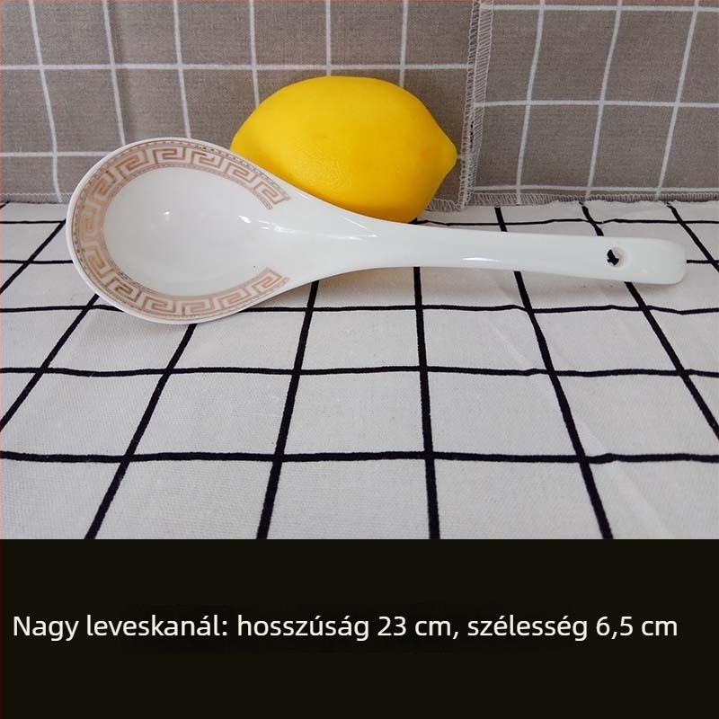 Szállodai étkezőkészlet, 4 darab, európai stílus, csontporcelán aranyszegéllyel, kör alakú tányérok és tálak