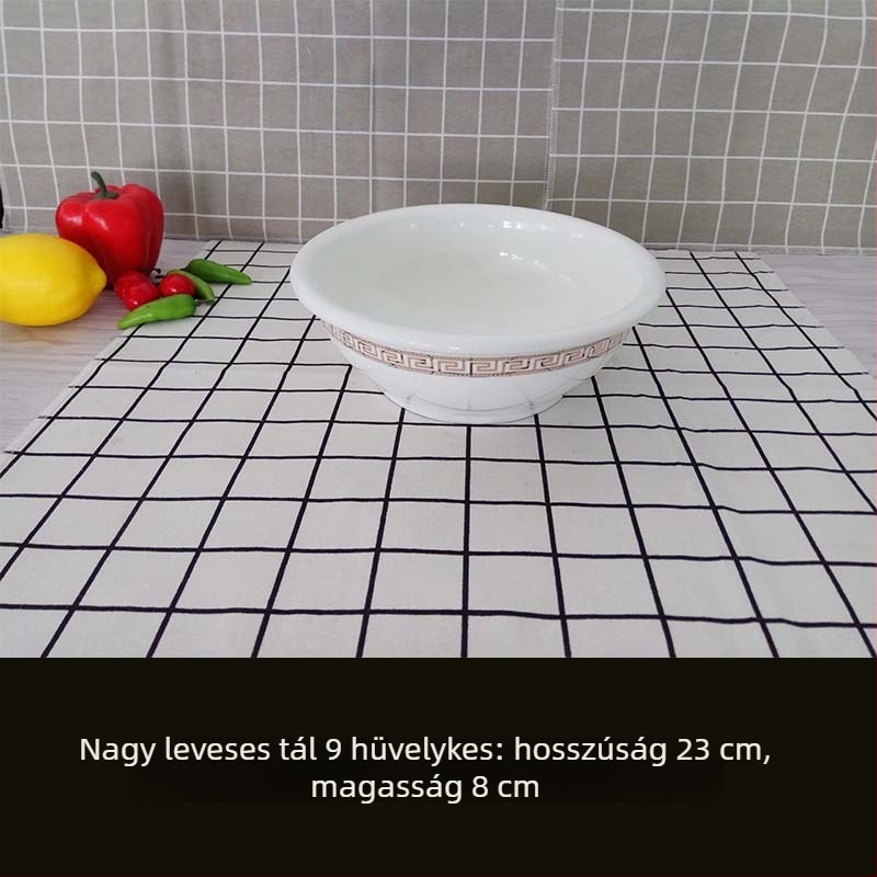 Szállodai étkezőkészlet, 4 darab, európai stílus, csontporcelán aranyszegéllyel, kör alakú tányérok és tálak