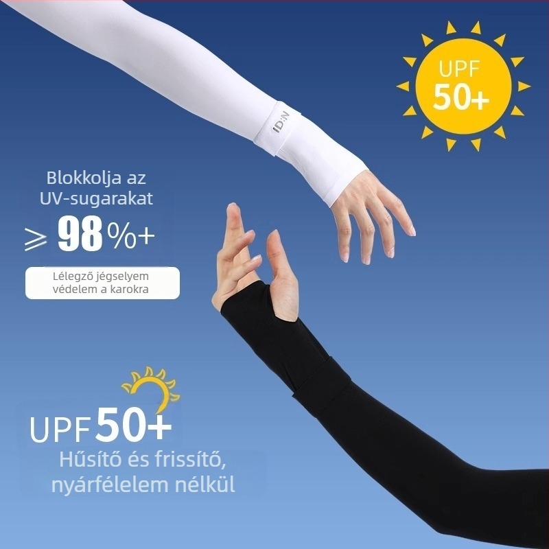 Uniszex karvédők UV-védelemmel és jégselyem anyagból, kerékpározáshoz, könnyű (fő anyag 70–80%, ≤18 g)