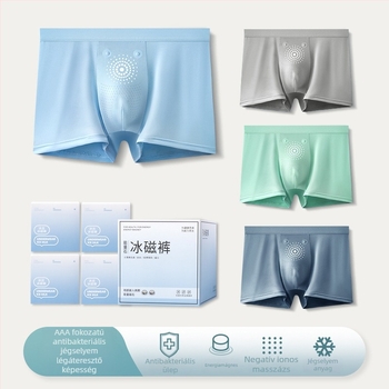 Férfi Ice Silk grafén antibakteriális boxer alsónadrág, középmagas derék, vékony fazon, nagy méret