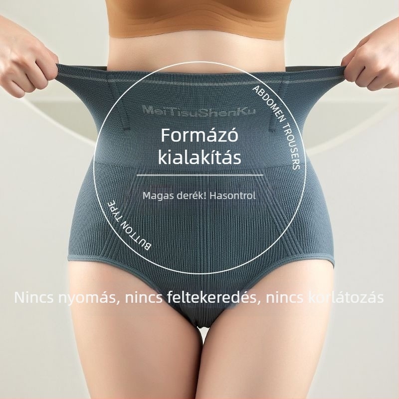 Női magas derekú alakformáló fehérnemű, seamless, lélegző, antibakteriális nylon anyagú, pamut betéttel az ágyék területén, plusz méret
