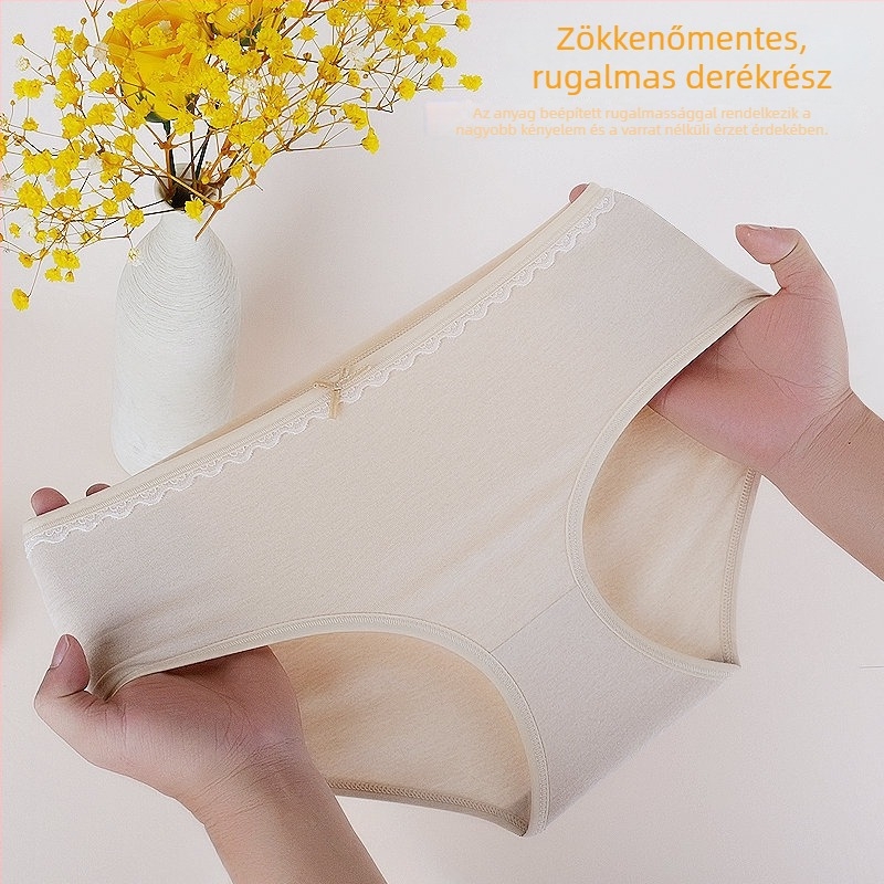 Színes pamutból készült női alsónemű antibakteriális anyaggal, plusz méret, háromszög alakú fazon