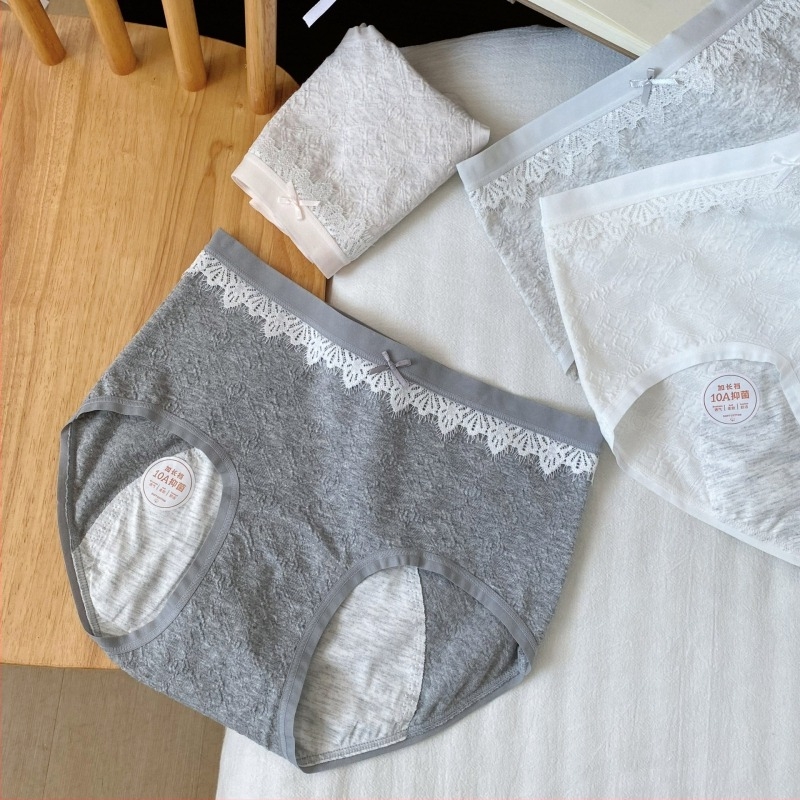 Pamut női fehérnemű a menstruációhoz, lélegző, antibakteriális funkcióval, jacquard szövésű, középmagas derekú, belső viszkóz bélés