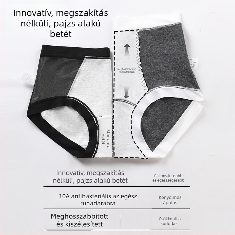 Antibakteriális pamut női alsó, magas derekú, szülés utáni felépülésre, hosszabb ágyéktájjal