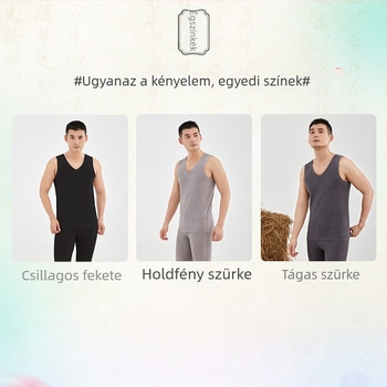 Égkék 7A-osztályú férfi termális mellény, varrat nélküli, fleece-bélés, selyem-kasmír keverék, Zhende Velvet