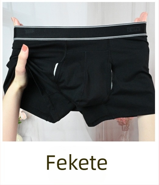 Pamut férfi boxer alsónemű középmagas derekú, antibakteriális, lélegző, külön rekesz