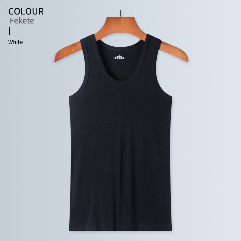 100% pamut férfi tank top – lélegző alapréteg, egyszínű, rugalmas, testhez álló fazon
