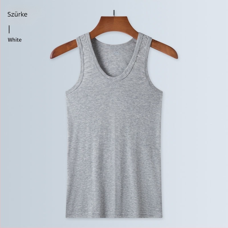 100% pamut férfi tank top – lélegző alapréteg, egyszínű, rugalmas, testhez álló fazon