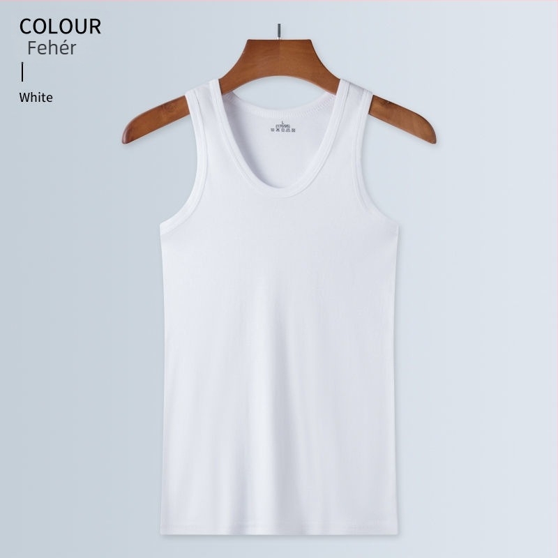 100% pamut férfi tank top – lélegző alapréteg, egyszínű, rugalmas, testhez álló fazon