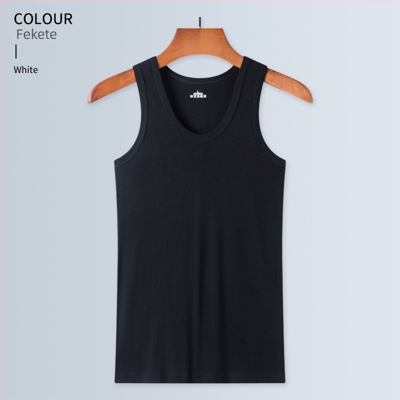 100% pamut férfi tank top – lélegző alapréteg, egyszínű, rugalmas, testhez álló fazon