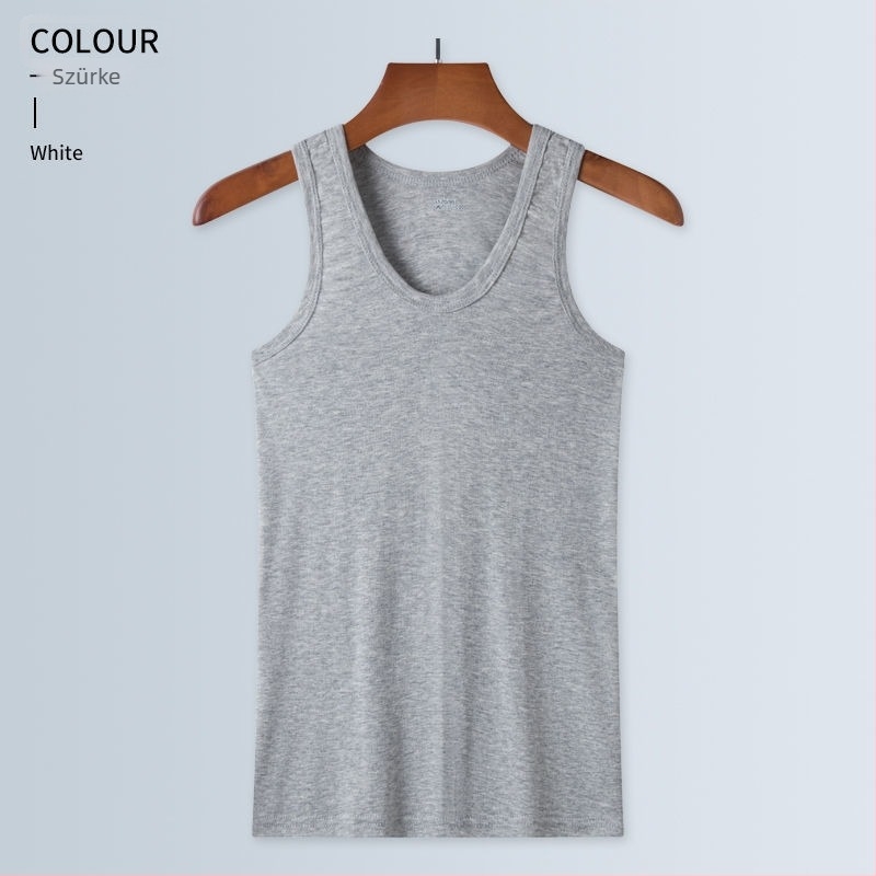 100% pamut férfi tank top – lélegző alapréteg, egyszínű, rugalmas, testhez álló fazon