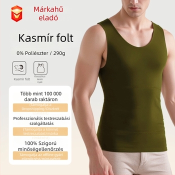 Férfi meleg mellény fleece-béléssel, őszi–téli időszakra, meleg és hát- és hasvédő