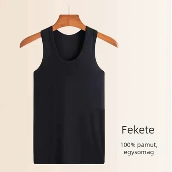 Férfi pamut sport mellény – gyorsan száradó, izzadság-elvezető, 90–95% pamut, kerek nyakú, nyári anyag 181–200 g/m²