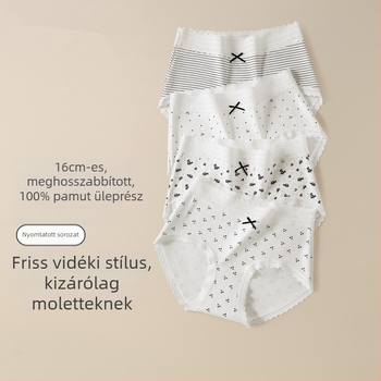 Plusz méretű női alsónemű virágos pastell-stílusban, antibakteriális pamut ágyéktáji rész, Modal bugyi