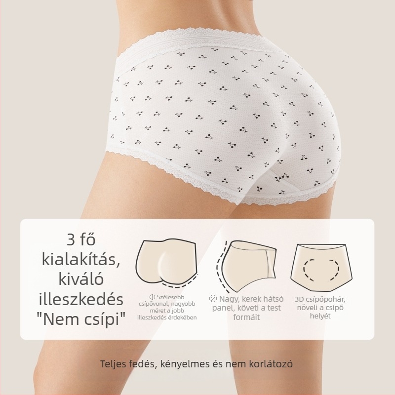 Plusz méretű női alsónemű virágos pastell-stílusban, antibakteriális pamut ágyéktáji rész, Modal bugyi