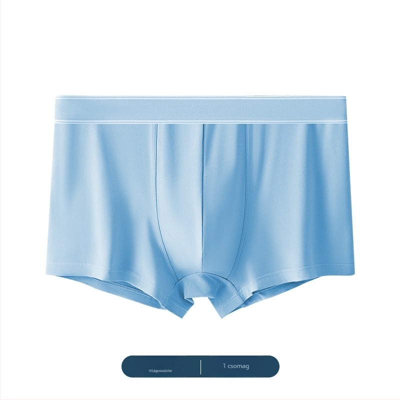 Férfi pamut boxer alsó, középmagas derekú, 40-count pamut, egyszerű szövés, lélegző és kényelmes