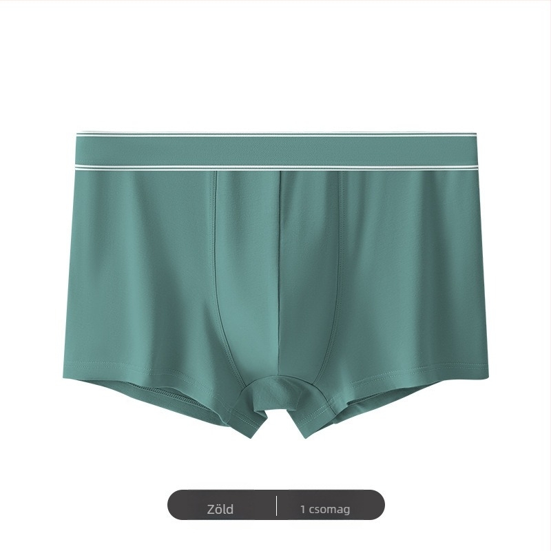 Férfi pamut boxer alsó, középmagas derekú, 40-count pamut, egyszerű szövés, lélegző és kényelmes