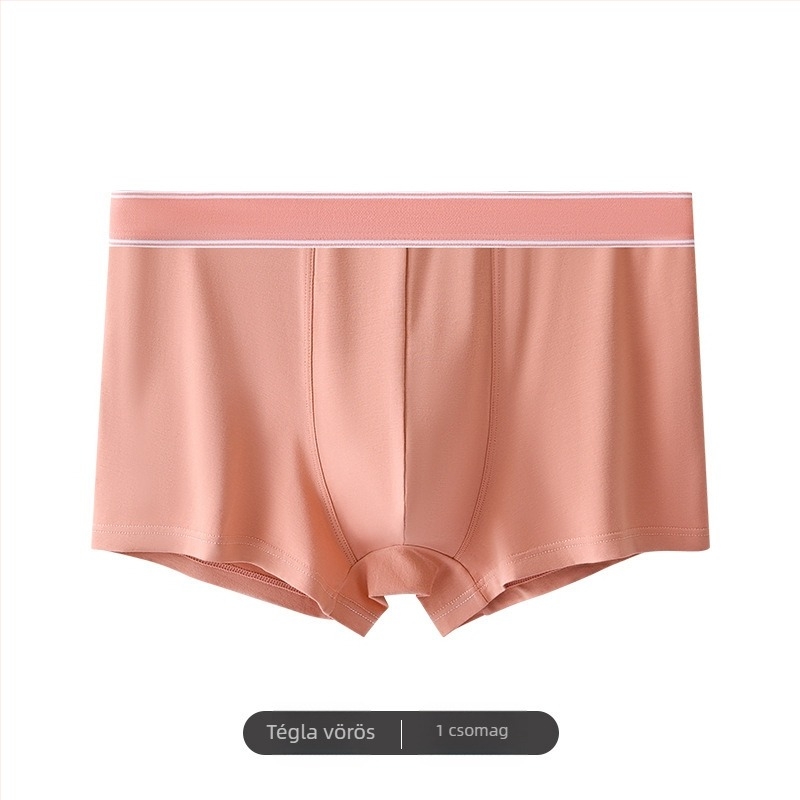 Férfi pamut boxer alsó, középmagas derekú, 40-count pamut, egyszerű szövés, lélegző és kényelmes