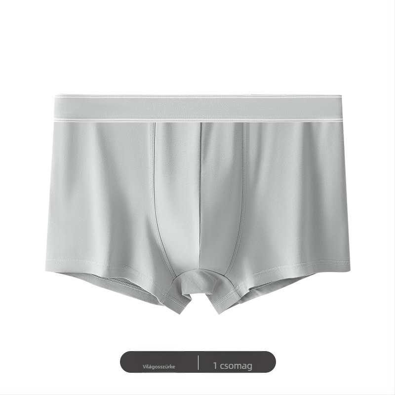 Férfi pamut boxer alsó, középmagas derekú, 40-count pamut, egyszerű szövés, lélegző és kényelmes