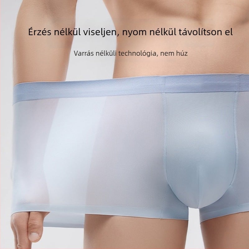 Férfi középmagas derekú varrat nélküli boxeralsó nylonból, 51-60D, viszkóz belső a kerületnél, gyorsan száradó és lélegző