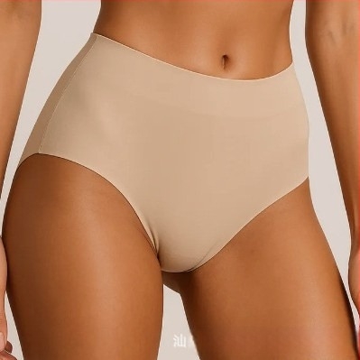 Női varrat nélküli alsónemű, magas derékú, lélegző, egyszínű, ice silk, nagy méret