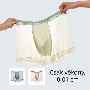 Férfi boxer nadrág ice silk anyagból, légáteresztő, antibakteriális, gyorsan száradó, 100% pamut belsővel