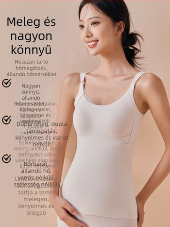 Mama-mell szoptató felső téli időszakra, szülés utáni, melltartó nélküli, karcsú fazon, kerek nyakú, középméret
